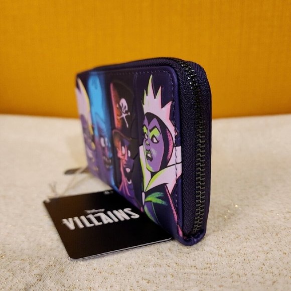 Loungefly Disney Villains In The Dark Zip Around Wallet Ursula Evil Queen NEW - Picture 5 of 14